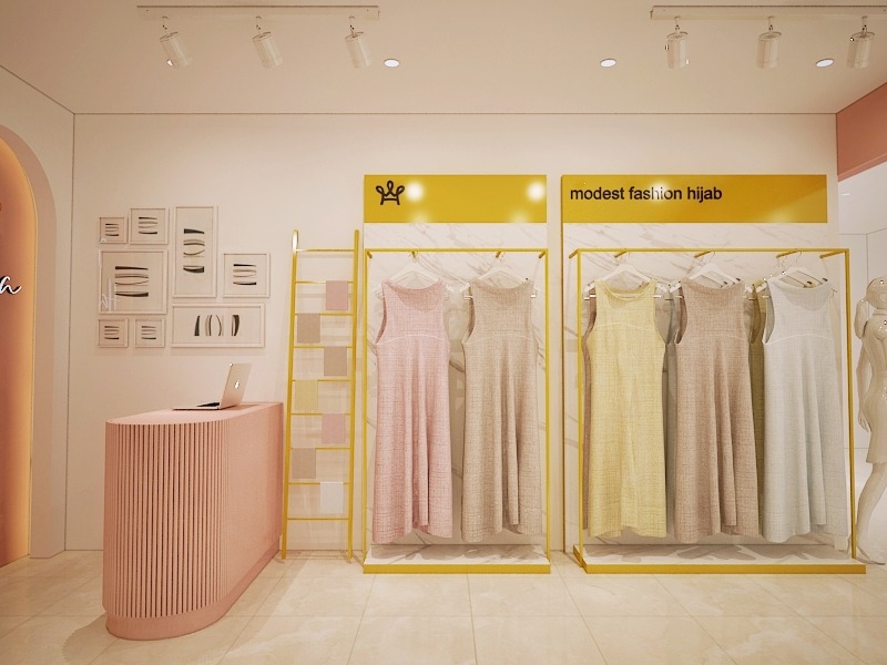 desain interior toko hijab